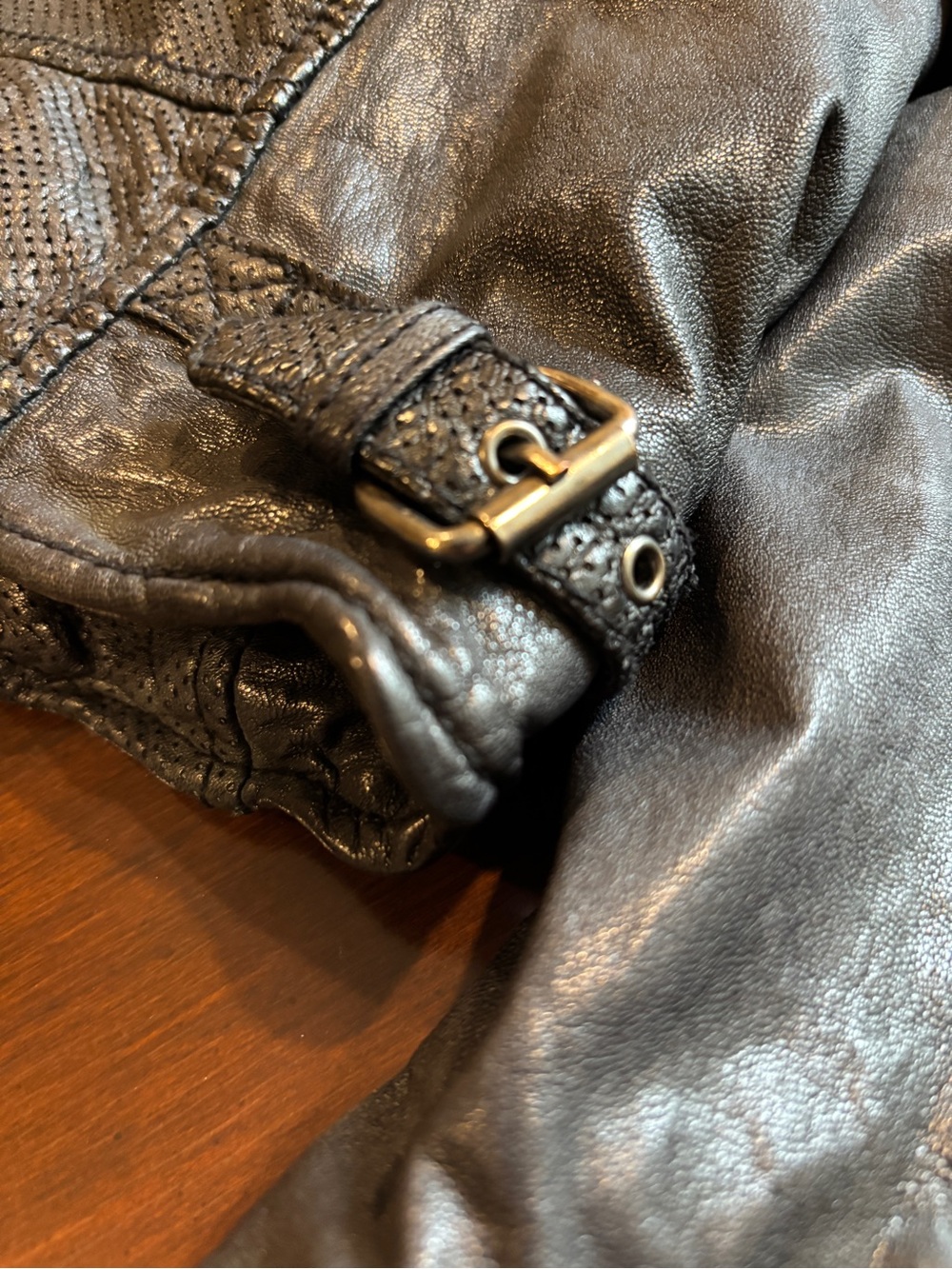 Scotch & Soda Men's Black Leather Motorcycle Jacket - Picture 12 of 14